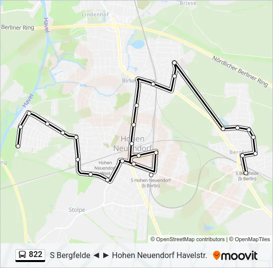 822 Bus Line Map