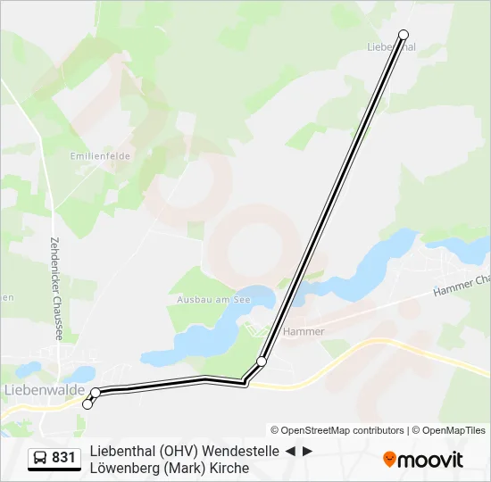 831 Bus Line Map