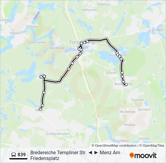 839 Bus Line Map