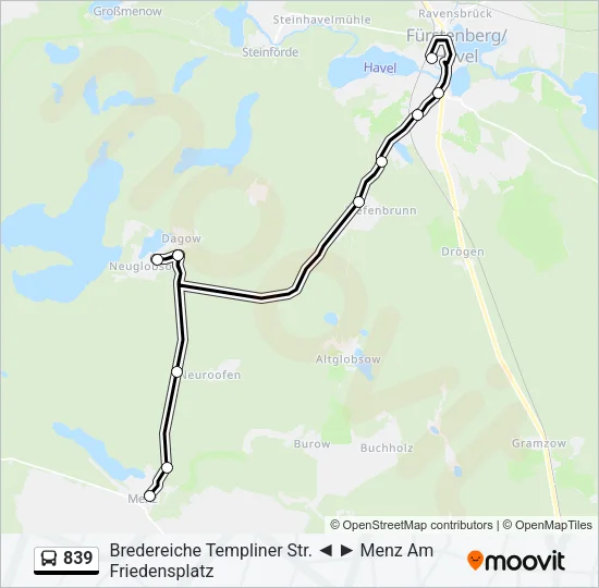 839 Bus Line Map