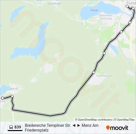 839 Bus Line Map