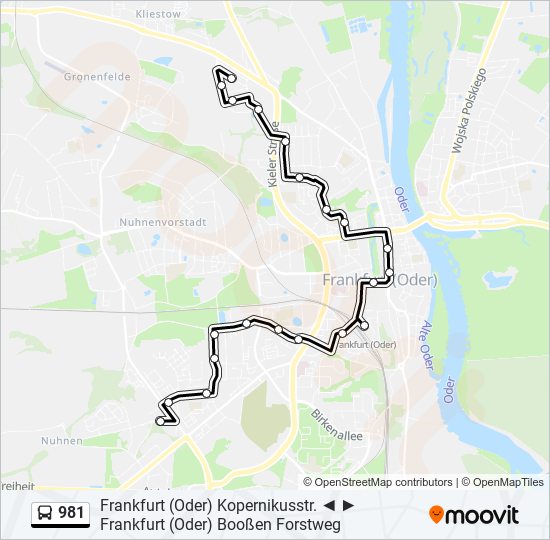 981 bus Line Map