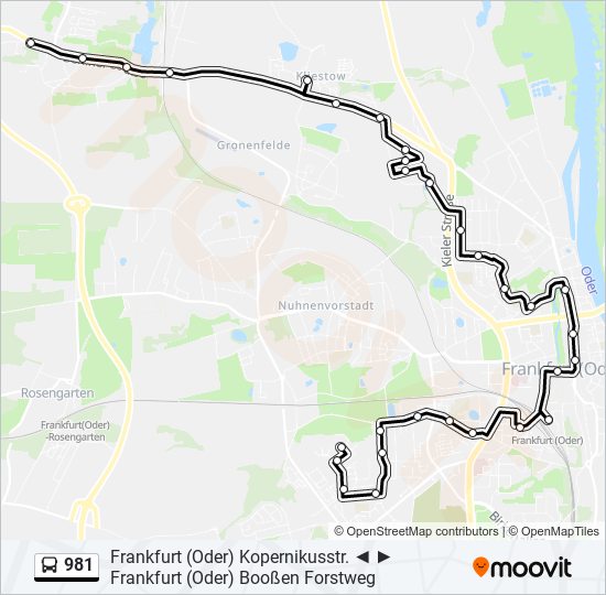 981 bus Line Map