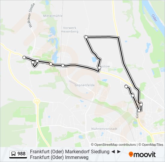 988 bus Line Map