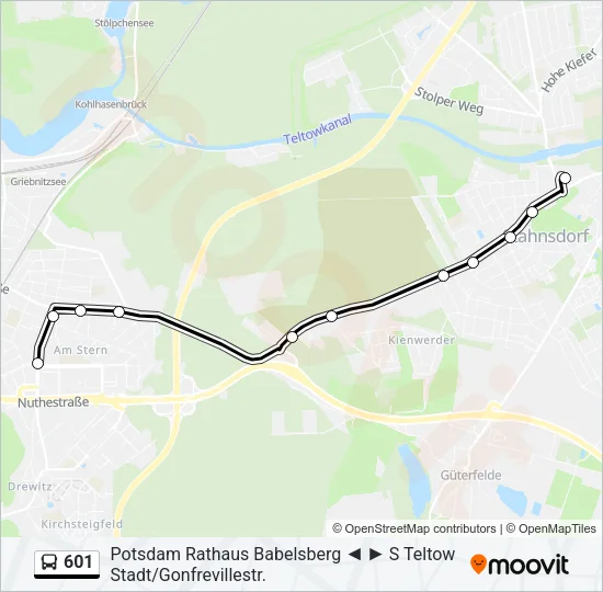 601 Bus Line Map