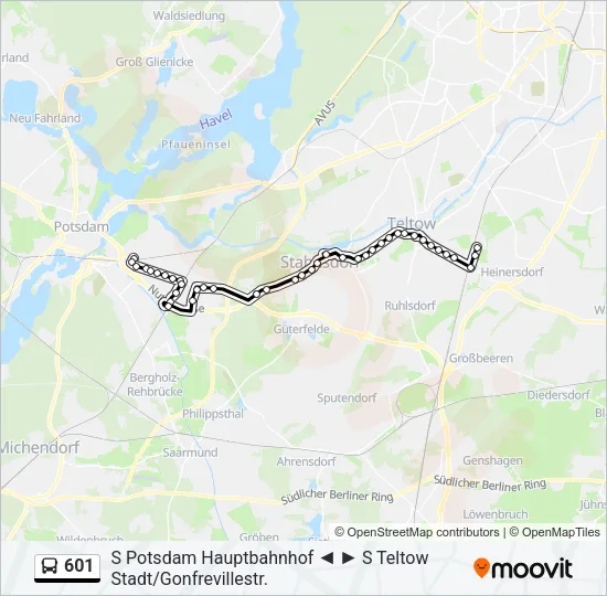 601 Bus Line Map