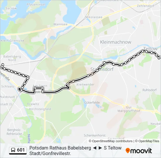 601 Bus Line Map