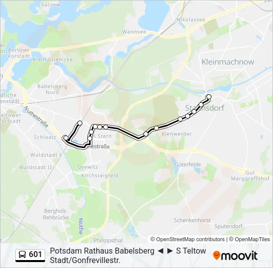 601 Bus Line Map