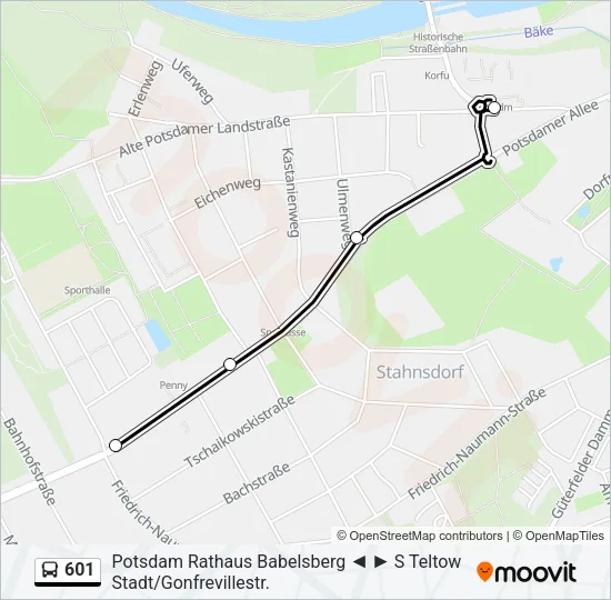 601 Bus Line Map