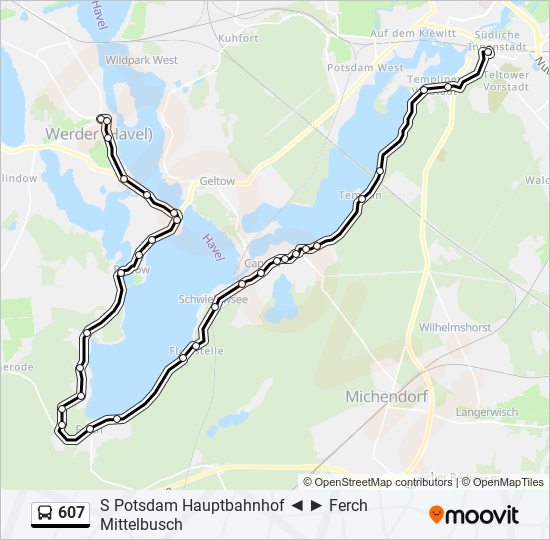 607 bus Line Map