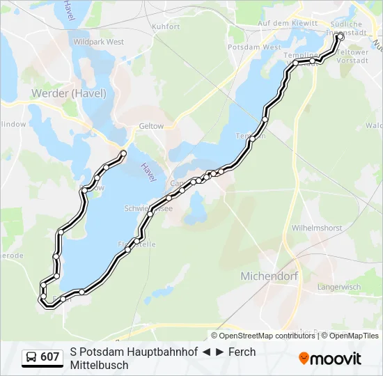 607 Bus Line Map