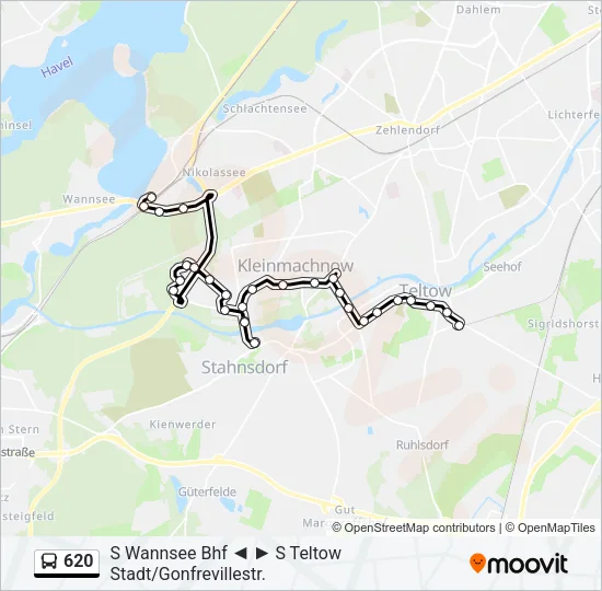 620 Bus Line Map