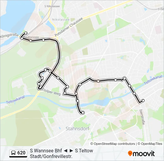 620 Автобус Line Map