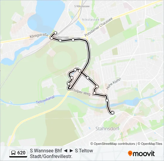 620 Bus Line Map