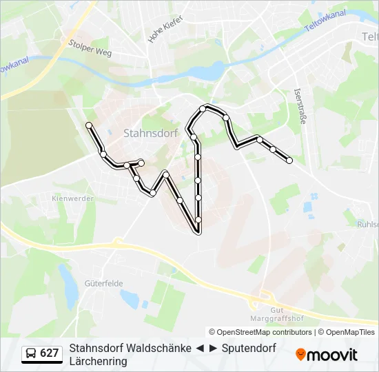 627 Bus Line Map