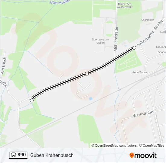 890 Bus Line Map