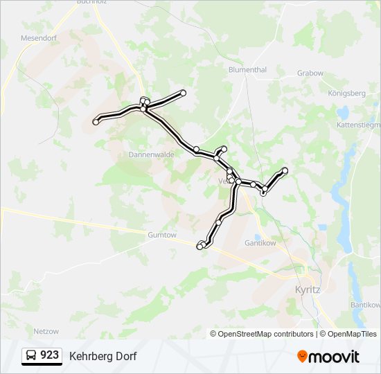 923 bus Line Map