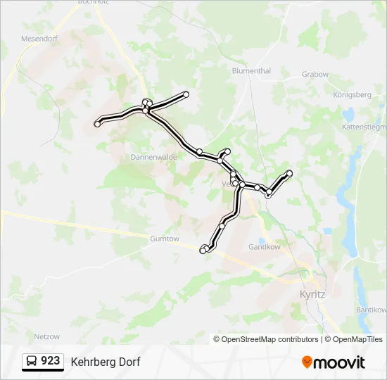 Автобус 923: карта маршрута