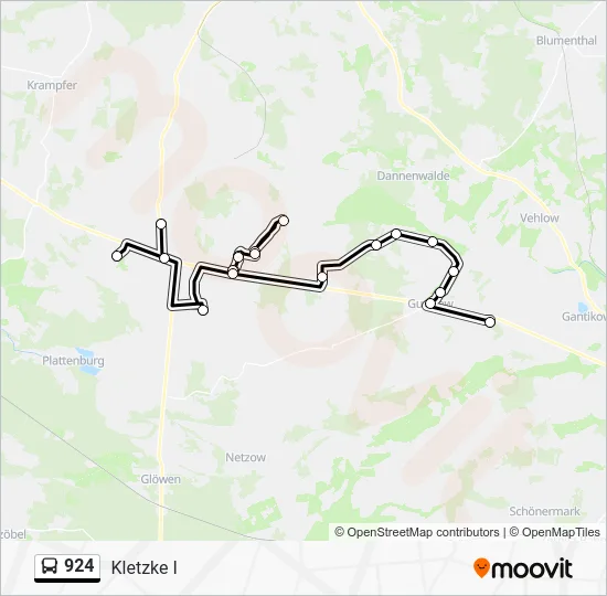 Автобус 924: карта маршрута