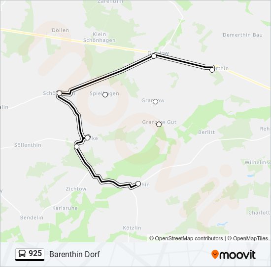 925 bus Line Map