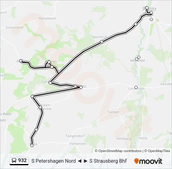 932 Bus Line Map