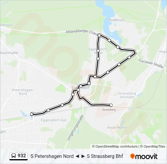 932 Bus Line Map