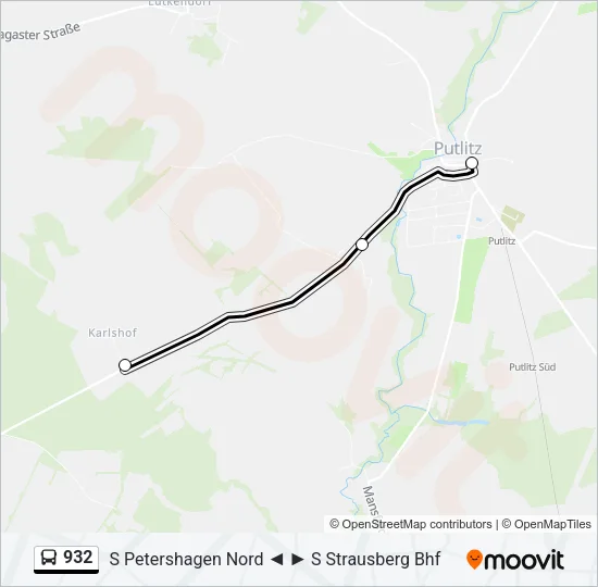 932 Bus Line Map