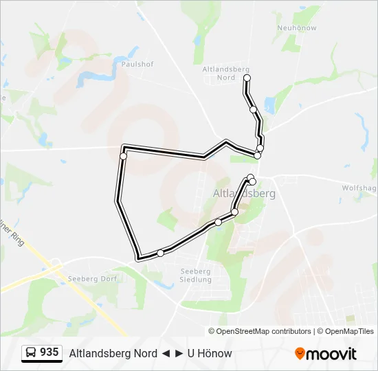 Buslinie 935 Karte