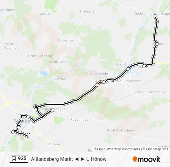 Автобус 935: карта маршрута