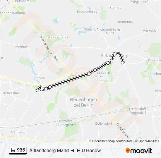 935 Bus Line Map