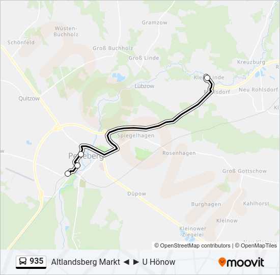 Автобус 935: карта маршрута