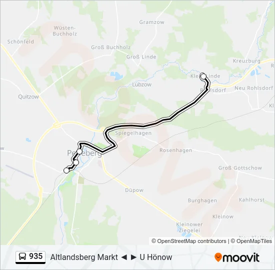 935 Bus Line Map