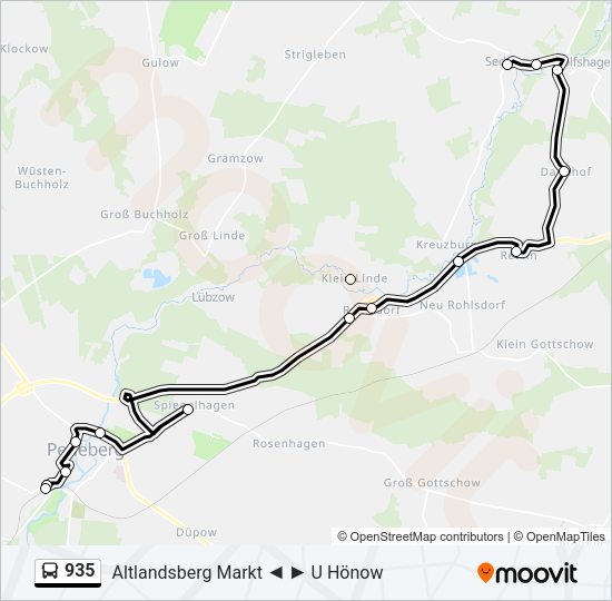 Автобус 935: карта маршрута
