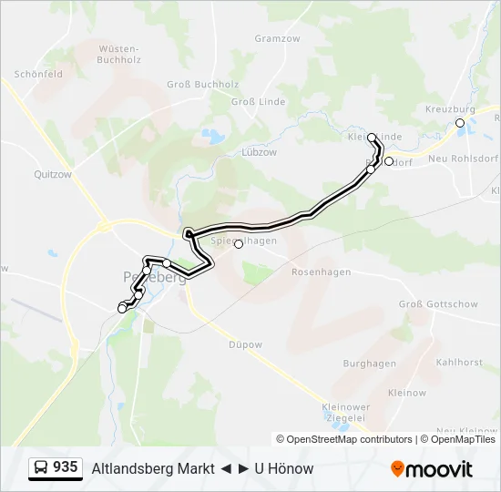 935 Bus Line Map