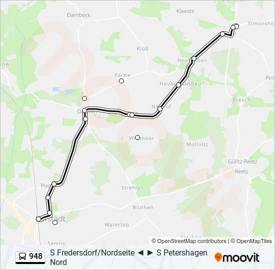 948 bus Line Map