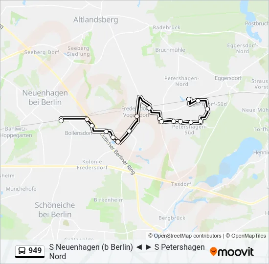 Автобус 949: карта маршрута
