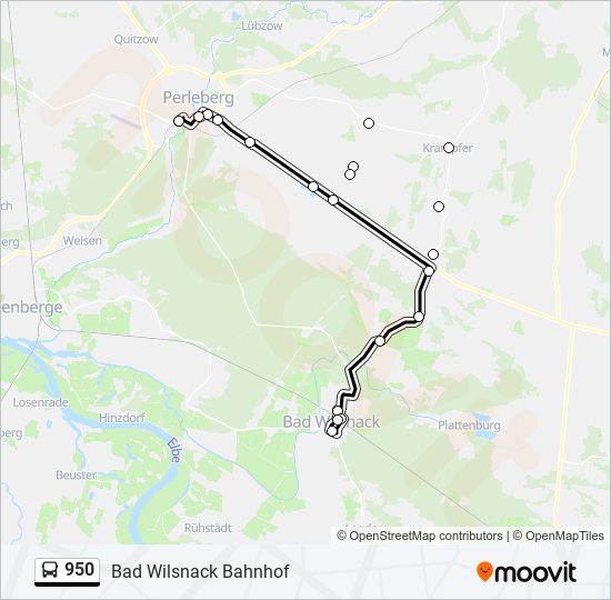 Автобус 950: карта маршрута