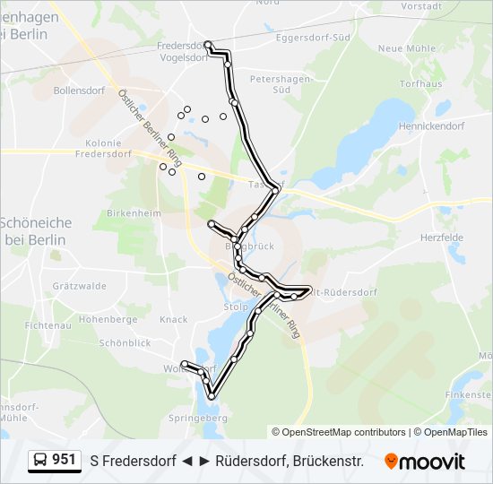 Buslinie 951 Karte