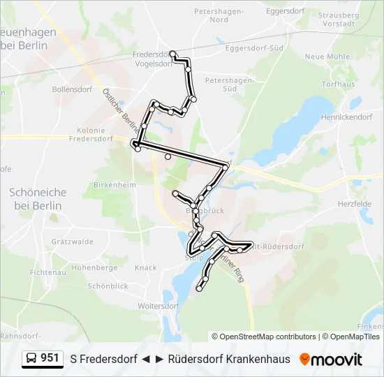 951 Bus Line Map