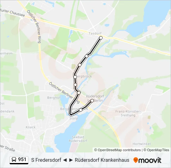 951 Bus Line Map