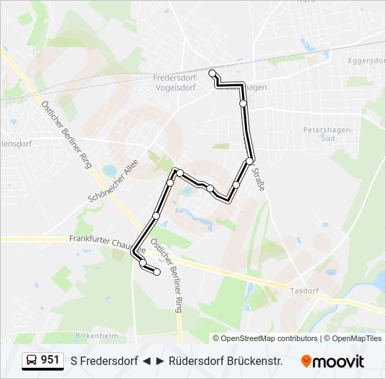 951 bus Line Map