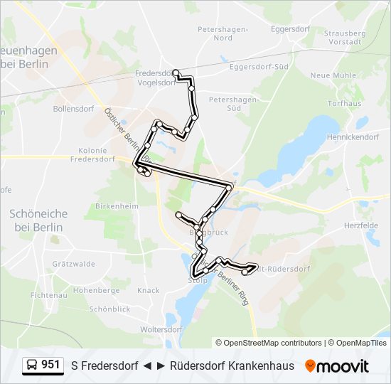 Автобус 951: карта маршрута
