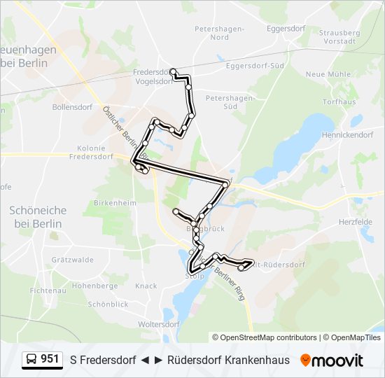 951 bus Line Map