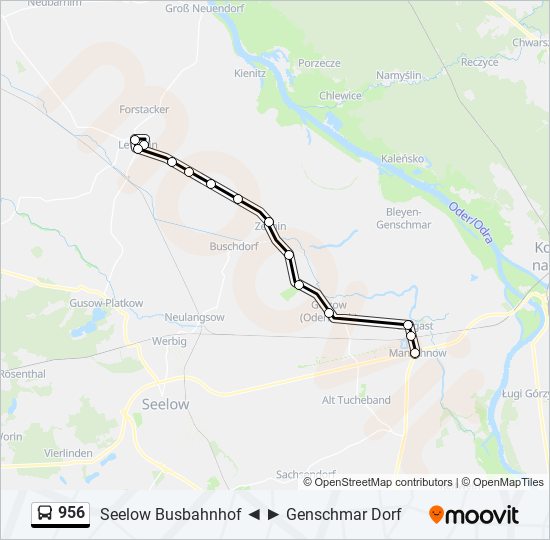 956 bus Line Map