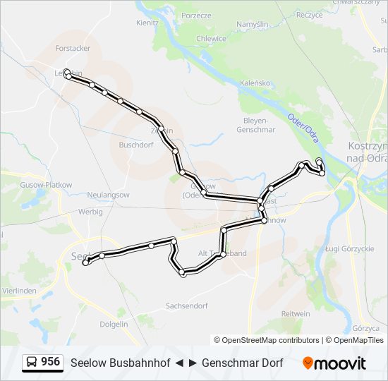 956 bus Line Map