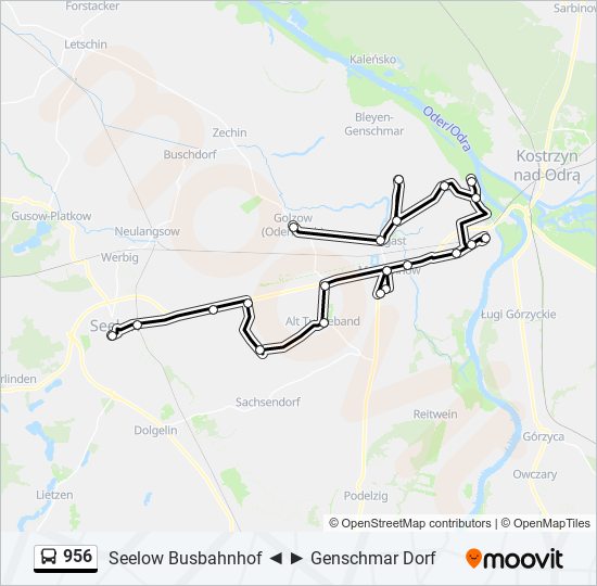 956 bus Line Map