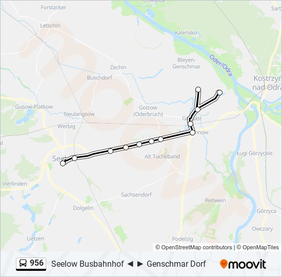 956 bus Line Map