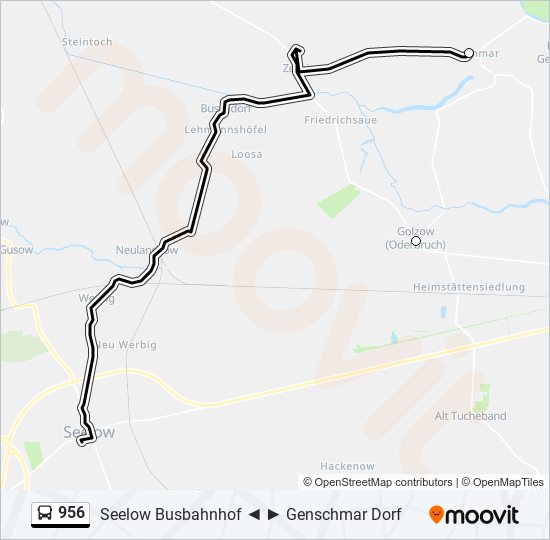 956 bus Line Map