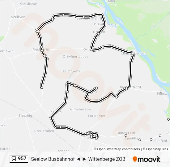 957 Bus Line Map