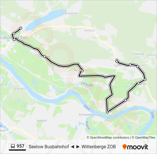 Автобус 957: карта маршрута